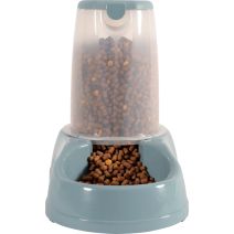 Distributeur de croquettes antidérapant bleu acier contenance 3,5Kg